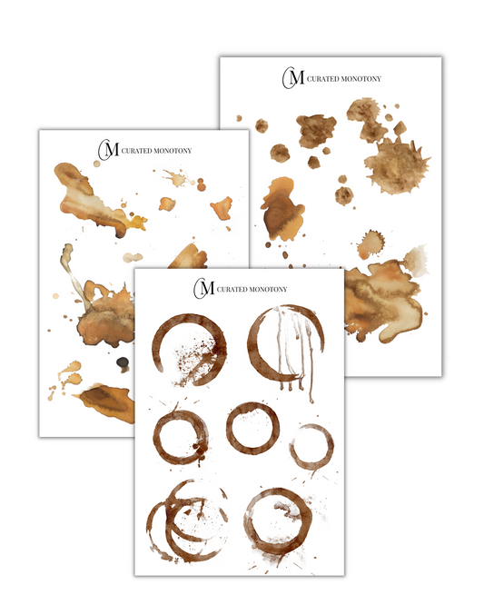 Printable CM Cafe Coffee Stain Stickers