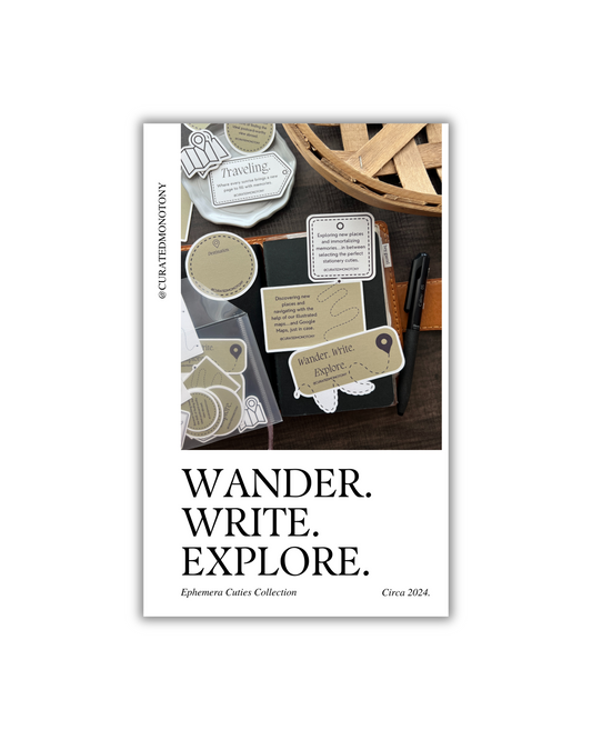 Wander. Write. Explore. Dashboard/Journaling Card