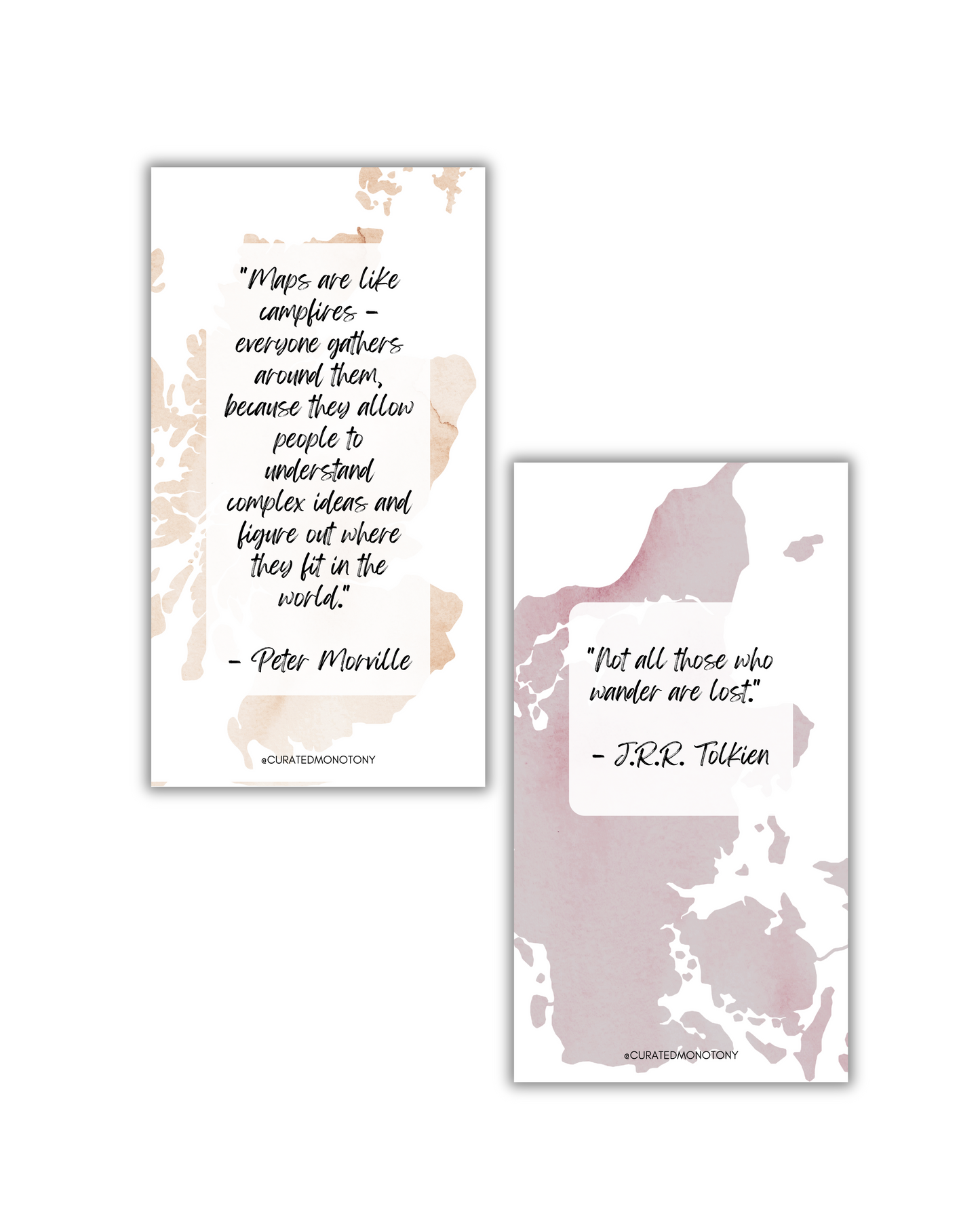 Printable Cartography Quote Deco Cards