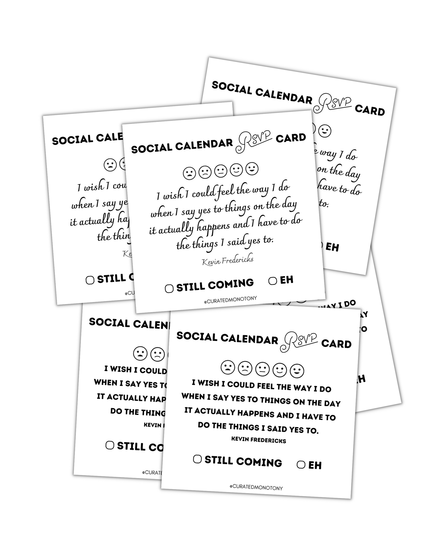 Social Calendar RSVP Sticker Cards