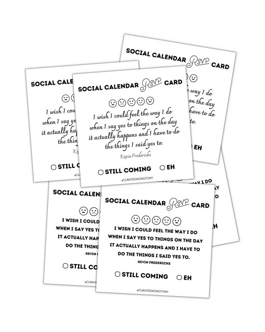 Printable Social Calendar RSVP Sticker Cards