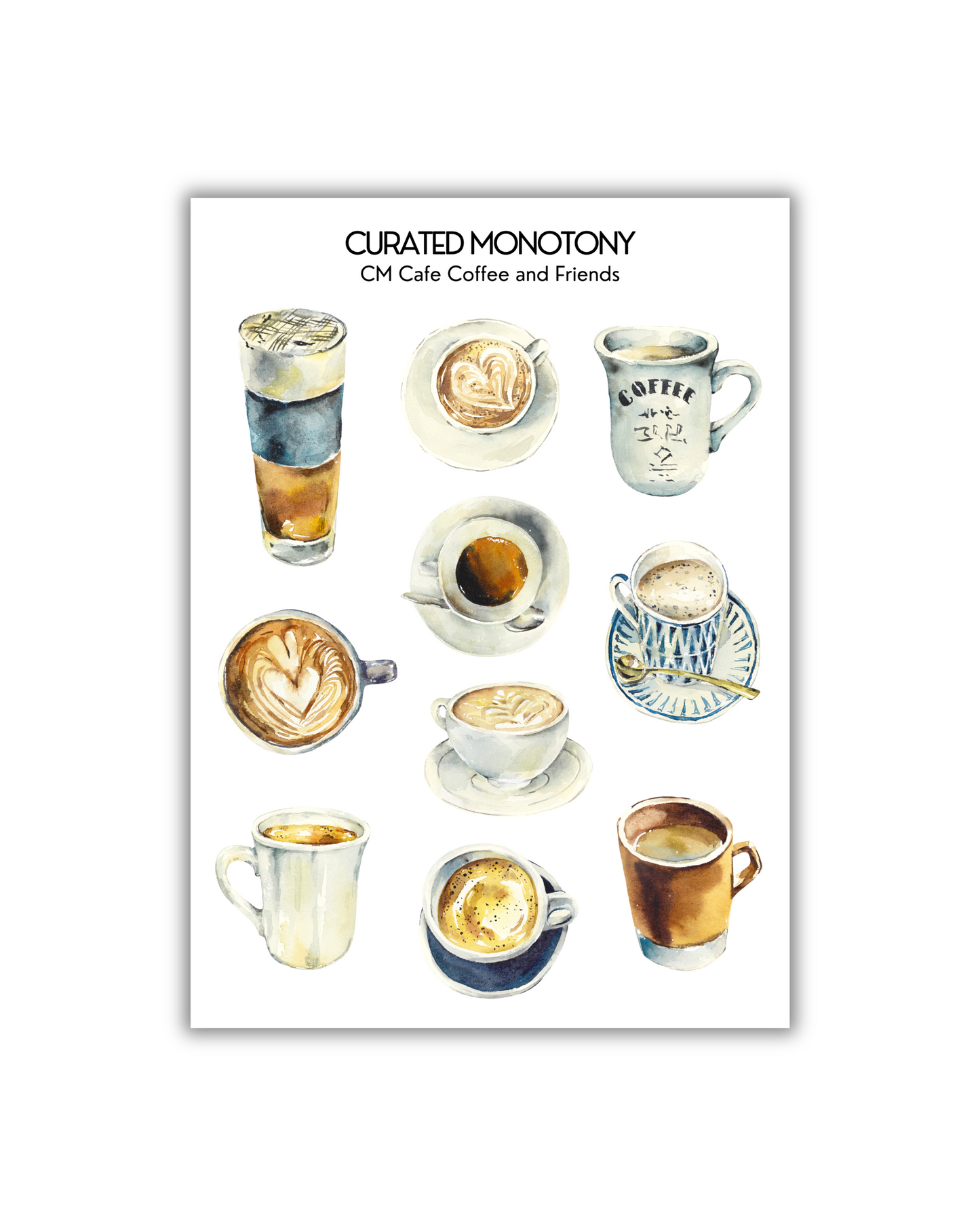 CM Cafe Coffee and Friends Stickers (Large)