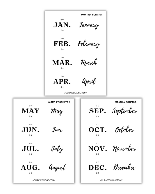 Monthly Script Stickers