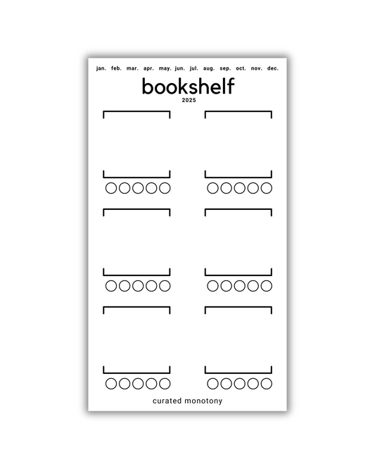 Printable 2025 Monthly Bookshelf