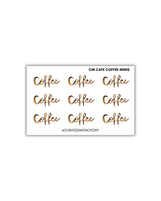 CM Cafe Mini Coffee Script Stickers