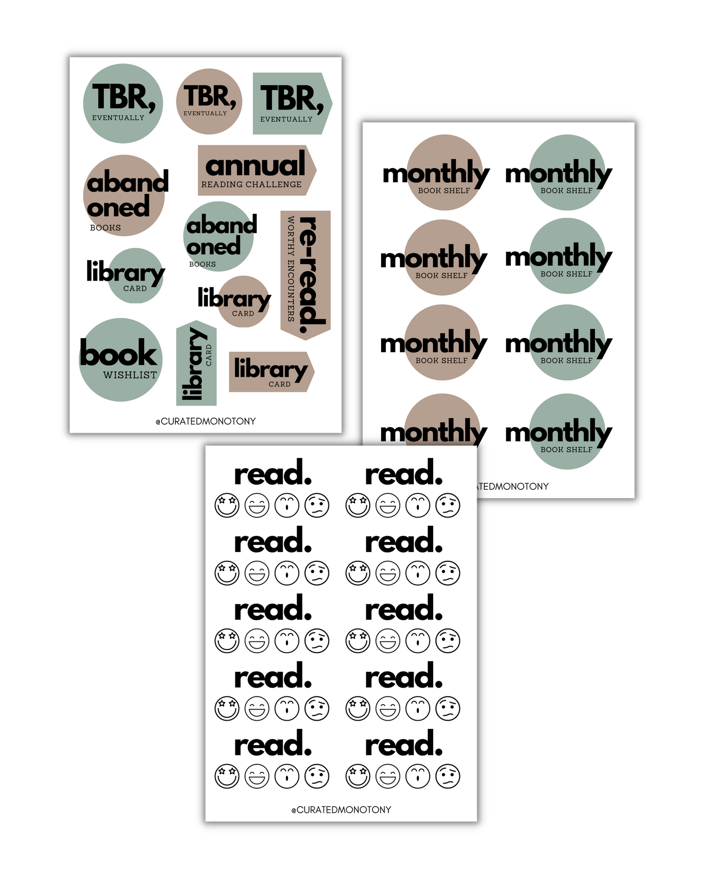 Printable Reading Journal Stickers