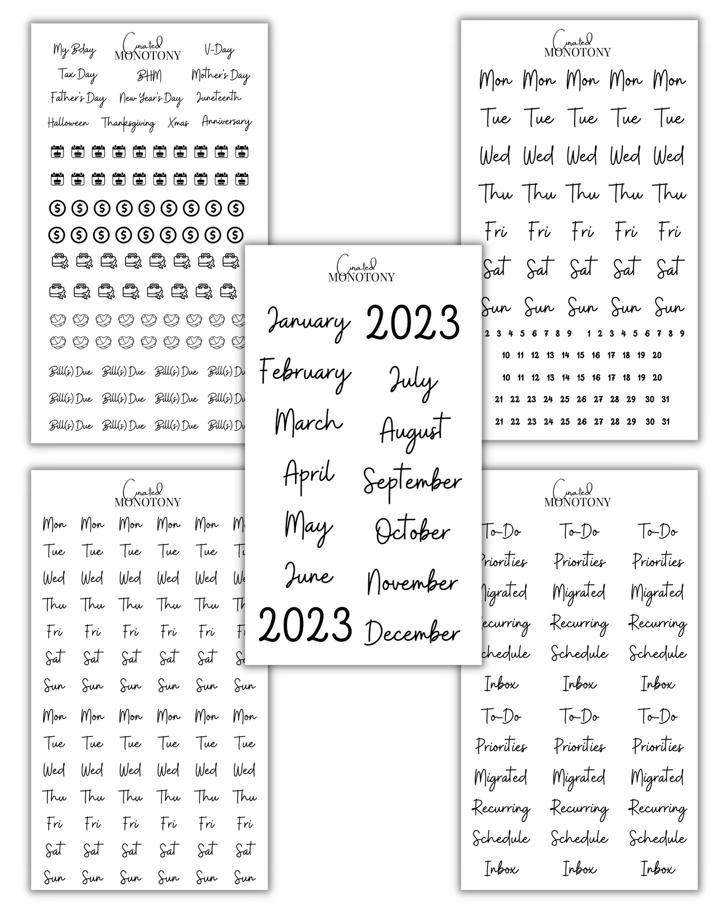 Printable 2023 Planner Stickers